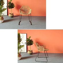 zvcv Sedia da Pranzo Intreccio Sedia in Rattan per Il Tempo Libero Moderna casa Semplice Balcone Patio Esterno Terrazza Sedia con Schienale in Metallo (LXWXH: 53Cmx54Cmx78Cm)