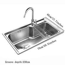 YUESFZ Lavabi Lavabo Domestico Grande capacità Piscina Sala da Pranzo Cucina di Verdure Bar Powder Room Vanity (Size : 75 * 45 * 23cm)