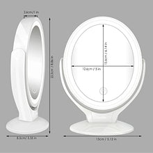Aesfee Specchio da Trucco con Luci LED, Ingrandimento 1x/7x Specchio Cosmetico a Doppia Faccia Ruotabile di 360°, Interruttore Tocca, Specchio Illuminato Portatile per Viaggio,Bagno