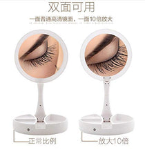 UYZ Specchio per Trucco a LED Specchio per Trucco a Doppia Faccia con Luce di riempimento Pieghevole Specchio Portatile da 10 Volte
