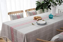 Wandskllss Tovaglia Pizzo di Cotone Tovaglie Nappe, Tovaglie Impermeabili Muffa, Tovaglie for Banchetti (Color : Pink Stripes, Size : 140x250)