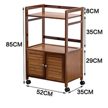 ChangDe Quattro Ruote Portatile Strumento di archiviazione Carrello Passeggino Porta bambù Mobile conveniente Grande capacità for Cucina Soggiorno 2 Ufficio Utility Cart (Color : B)