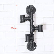 Brilliant firm Set Bar Cremagliera del Vino Bar Creativo Appeso a Parete rovescio Vino Rack Industriale Vento in Ferro battuto cremagliera Vino Vino (Color : Black, Size : 39 * 18 * 6cm)