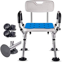 Sgabello da bagno JUNshower sgabelli Altezza regolabile portatile doccia Sgabello Bagno Sedile, Bathing Aiuti for anziani, disabili e disabili, Bagno Panchina, staccabile schienale e poltrona
