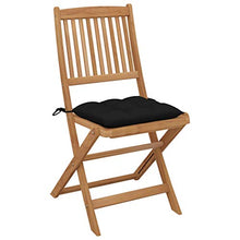 vidaXL Sedie da Giardino Pieghevoli 6 pz con Cuscini Massello Acacia