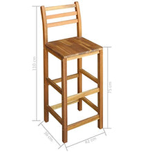 vidaXL 2X Legno Massello Acacia Sedie da Bar Sgabelli Alti Seggiole Esterni