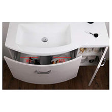 Mobile da bagno sospeso DANA 1050 - design leggermente arrotondato - antracite, Piletta Pop-up:Con piletta Pop-up
