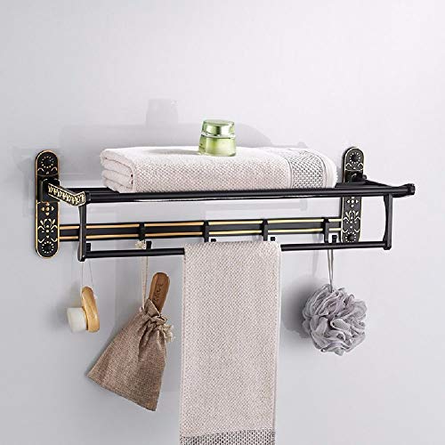 MBYW Portasciugamani Moderno Minimalista Portasciugamani Elegante per Il Bagno di Moda Portasciugamani Antico in Alluminio Anticato portavaso da Bagno in Metallo Retro Stand Europeo da Bagno 60 cm