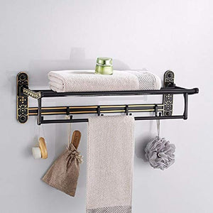 MBYW Portasciugamani Moderno Minimalista Portasciugamani Elegante per Il Bagno di Moda Portasciugamani Antico in Alluminio Anticato portavaso da Bagno in Metallo Retro Stand Europeo da Bagno 60 cm