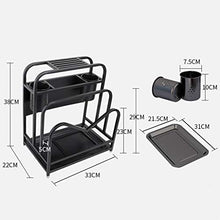 LYM &ripiano di stoccaggio Scaffale da Cucina, Tagliere in Acciaio Inossidabile taglierino portaoggetti ripiano Multifunzione for la casa - Nero Scaffale di Finitura