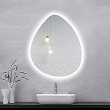 Specchio da bagno touch screen a LED specchio luminoso specchio da bagno a parete specchio irregolare supporta la personalizzazione, luce tricolore + oscuramento continuo + disappannamento + specchi