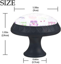 Modello colorato gufo adorabile Pomelli per Porta Set di 4 Pomelli per Mobili Manopole per Cassetti Cucina Armadio Vetro
