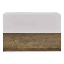 2 x Mensola da parete con cassetto - Bianco opaco/effetto legno - 46x30x15cm