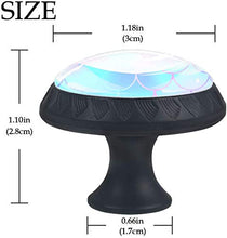 Modello di scala sirena viola blu Pomelli per Porta Set di 4 Pomelli per Mobili Manopole per Cassetti Cucina Armadio Vetro