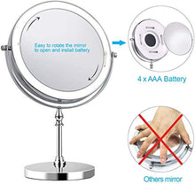 LOVEHOUGE Specchio per Il Trucco,Specchio Cosmetico Touch Screen con Ingrandimento 10X,Luminosità LED Regolabile,Specchio Cosmetico da Viaggio Portatile