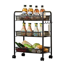 &ripiano di stoccaggio Carrello da cucina, scaffale estraibile da comodino for camera da letto con scaffale for bagno con scaffale a 3 ripiani Scaffale di finitura