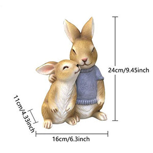 SDHUA Rabbit Garden Statue Resin Rabbit Regalo per Child Doll Micro Paesaggio Anime Figure Simulazione Animale Domestico Decorazione Giardino