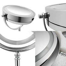Specchio per Trucco a LED con Lente d'Ingrandimento Alimentato a Batteria ingrandimento 10x Rotazione a 360 ° Specchio Argento HD Specchio per Trucco da Tavolo Piccolo Argento