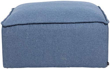 CLP Pouf Cuscino da Terra Nantes in Velluto O Stoffa I Puff Poggiapiedi Design Rettangolare con Piedini I Altezza 30 CM, Colore:Blu, Materiale:Stoffa