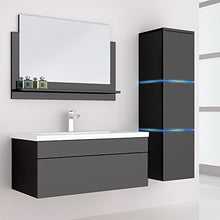 Home Deluxe - Set di mobili da bagno – Wangerooge Big nero – grande – con lavabo e accessori completi – Larghezza lavandino: ca. 80 cm | Set di mobili da bagno