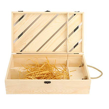 Rehomy Red Wine Box Wooden Slanted Bar Wine Gift Box Holder with Handle Rope for 2 Bottles of Wine
