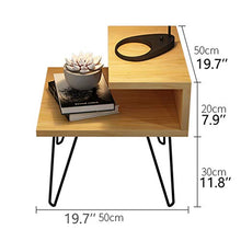 Comodini Comodini da Letto mobili in Legno massello in Acciaio Comodino Bagagli Table Side Hotel End Tables Piccolo armadietto Comodini Letto (Color : Wood Color)
