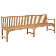 vidaXL Panca da Giardino con Cuscino Blu 240 cm in Massello di Teak