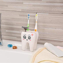 Portaspazzolino a forma di denti a 4 fori con supporto per spazzolini, portaspazzole, mensola per rasatura, rasoio per bagno, 2 pezzi