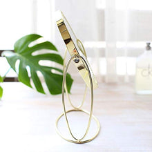 SHY Specchio per Il Trucco Specchio per Trucco su Un Lato Specchio per Trucco Vintage con Rotazione a 360 Specchi per Trucco da Tavolo Rotondi （Oro）