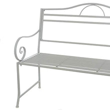 KASANOVA Panchina da Esterno in Ferro - Panca da Giardino per 2 Persone - Dimensioni 116x92x48 cm - Portata Max 250 kg - Colore Grigio