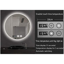 WANGYX 70cm Speccihio de Bagno con LED Luce con Interruttore Touch e Anti-Appannamento Tempo Temperatura Schermo per Bagno, Toletta, Hotel