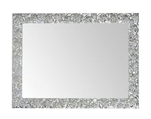 MO.WA Specchio da parete classico foglia argento fatto a mano. Made in Italy. Misura esterna cm. 62x82 Da appendere verticale/orizzontale