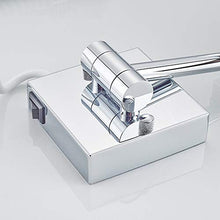 Mirror Specchio a LED, Specchio cosmetico, Specchio Quadrato, Specchio da Bagno, Specchio da Bagno, Specchio in Acciaio Inossidabile, Specchio Pieghevole, Lente d'Ingrandimento (Colore Cromato)