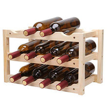 zyl Portabottiglie per Vino 12 Bottiglie Portabottiglie per Vino Rosso Porta Birra Fai-da-Te Bar da Cucina Espositore in Legno massello Armadietto per Vino Portabottiglie per Vino dell'hotel