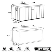Lifetime Wood grain strutturato in plastica scatola portaoggetti Desert sabbia/grigio, 151 x 72 x 69 cm