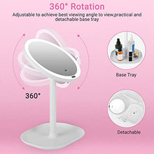 Haofy Specchio per il trucco Specchio per il trucco con luci, ingrandimento 10X, specchio per il trucco illuminato, doppia alimentazione, specchio per il trucco LED portatile