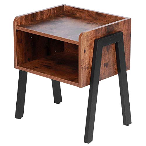 FGDSA Tavolino Comodino in Legno Stile Vintage per Soggiorno E Camera da Letto