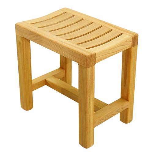 Sgabelli da Bagno, Panca per Doccia, bambù Bagno Termale Poggiapiedi Sedile da Bagno Impermeabile A Prova di umidità 150kg per Uso Interno, Ingresso, Giardino Esterno LSXIAO (Size : 42x28x33cm)