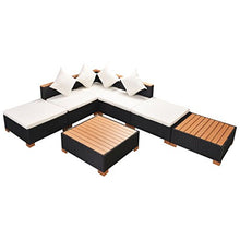 Chloe rossetti Garden lounge set 16 pezzi in rattan sintetico Polywood/WPC top nero piano in Polywood