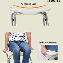 WCY Sedia da Doccia Pieghevole, Mobilità Antiscivolo Sedile da Bagno con Gambe di Altezza Regolabile, Sgabello da Bagno per Adulti |Max.136 kg / 21. yqaae