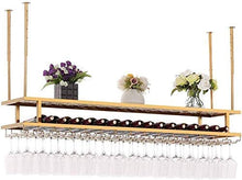 L.TSN Porta calici Portabottiglie da Vino sospeso in Metallo Portabottiglie da Vino sospeso Portabicchieri da Vino Facile da installare (Dimensioni: 120 * 30 cm)
