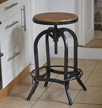 Sgabello da bar Urban Vintage Retro regolabile (66-85 cm) Industrial Real Wood Top