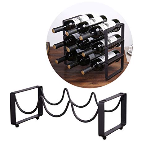 Yardwe Porta bottiglie da vino del cavo del metallo supporto di esposizione del vino del basamento del supporto del vino di posizione per l'accessorio domestico (3 bottiglie Holds)