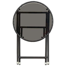 Goliraya Tavolino da caffè Giardino Esterno Pieghevole in Polyrattan e Vetro/Legno,Tavolino da Giardino Pieghvole in Rattan,Tavolino da Esterno Pieghevole,Tavolino Pieghevole 60x75 cm