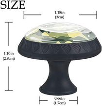 Motivo mimetico verde azzurro Pomelli per Porta Set di 4 Pomelli per Mobili Manopole per Cassetti Cucina Armadio Vetro