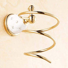 Allettare Oro Bagno Stand Asciugacapelli Holder Parete