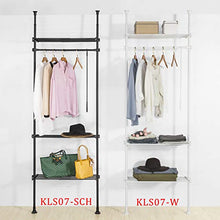 SoBuy Cabina Armadio componibile Armadio Appendiabiti Altezza Regolabile: 233~300 cm,Lunghezza: 52-80 cm Bianco KLS07-W