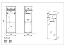 GERMANIA DIE MÖBELMACHER GW-Pescara 2753-513 Armadio, Bianco/Imitazione Rovere Navarra, (L/H/P), 39 x 112 x 34 cm