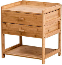 Bamboo Comodino Semplice Mini Bed Side Piccolo Gabinetto Armadio di immagazzinaggio ripiano Mobile Hyococ (Color : Wood, Size : 46.5 * 38 * 52cm)