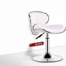 Ljings - Sedie da bar regolabili con schienale girevole, per massaggi e saloni, per ufficio e spa, medici, in pelle PU, con base cromata, colore: Bianco